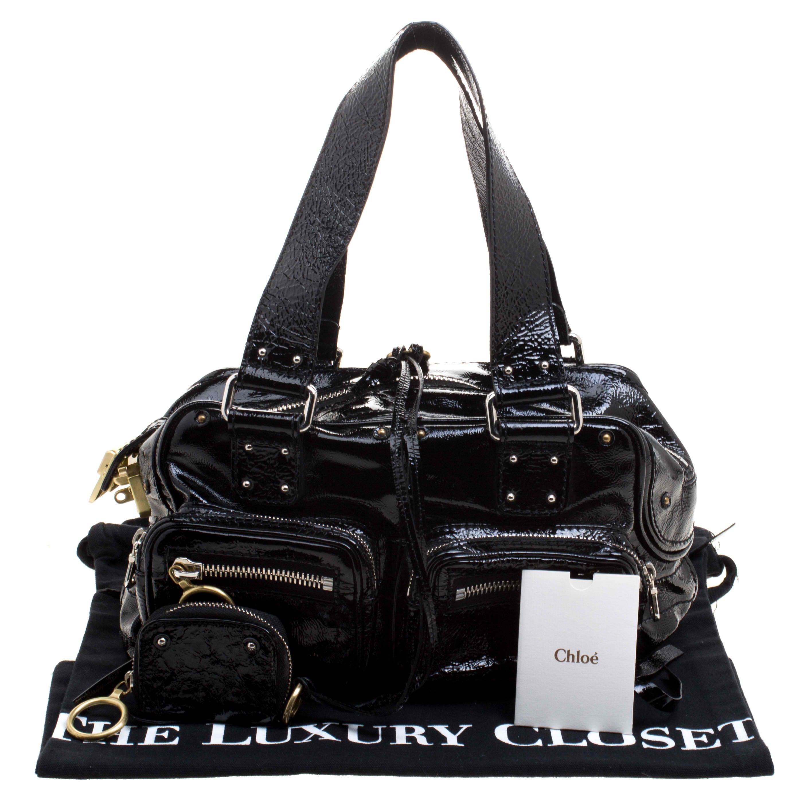 Sac Betty en cuir verni noir de Chloe 7