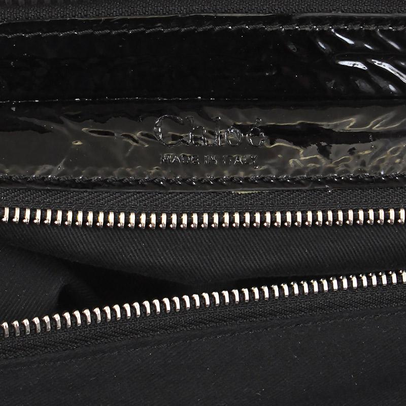 Women's CHLOE black patent leather ELVIRE Shoulder Bag