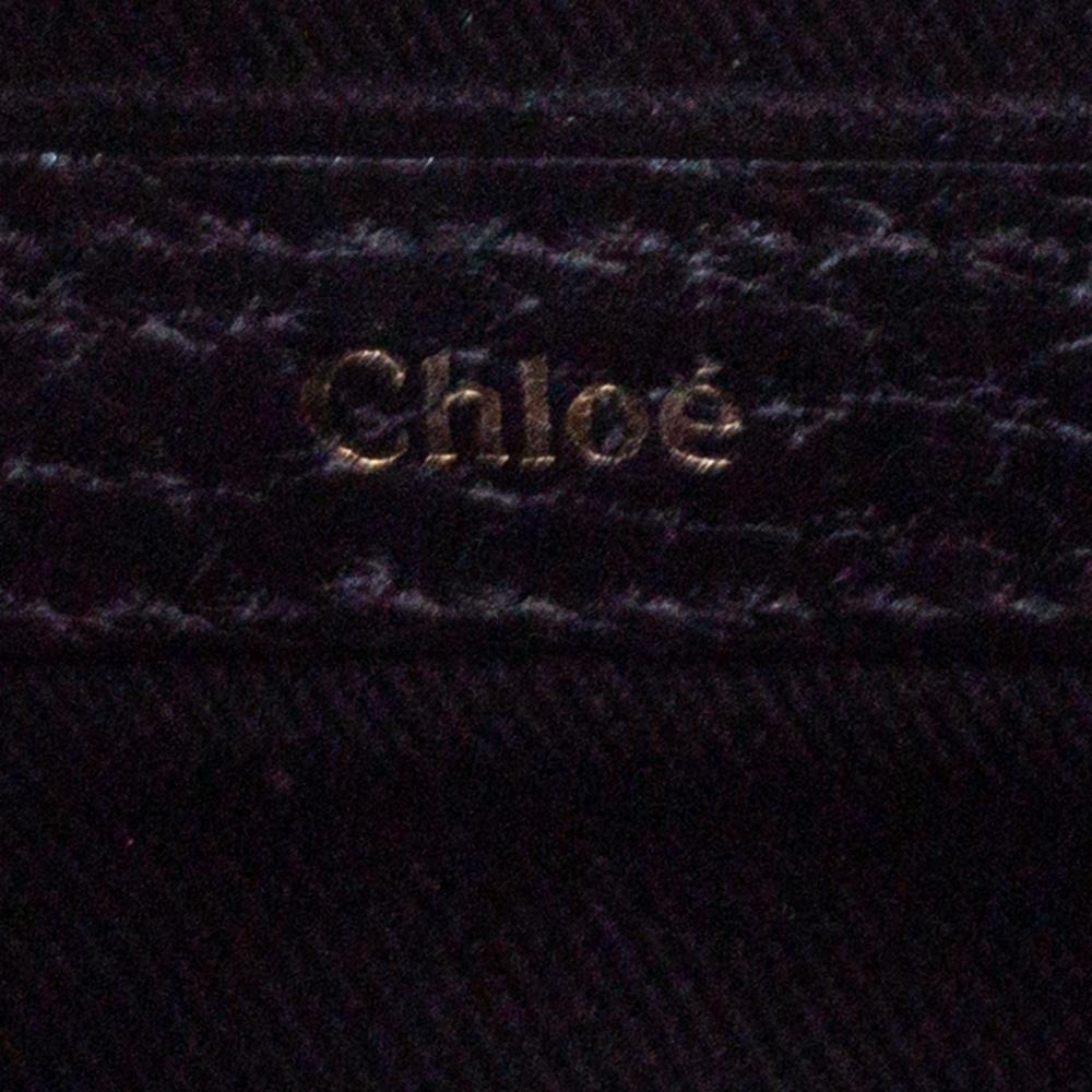 Chloe Black Pebbled Leather Sally Envelope Clutch 2