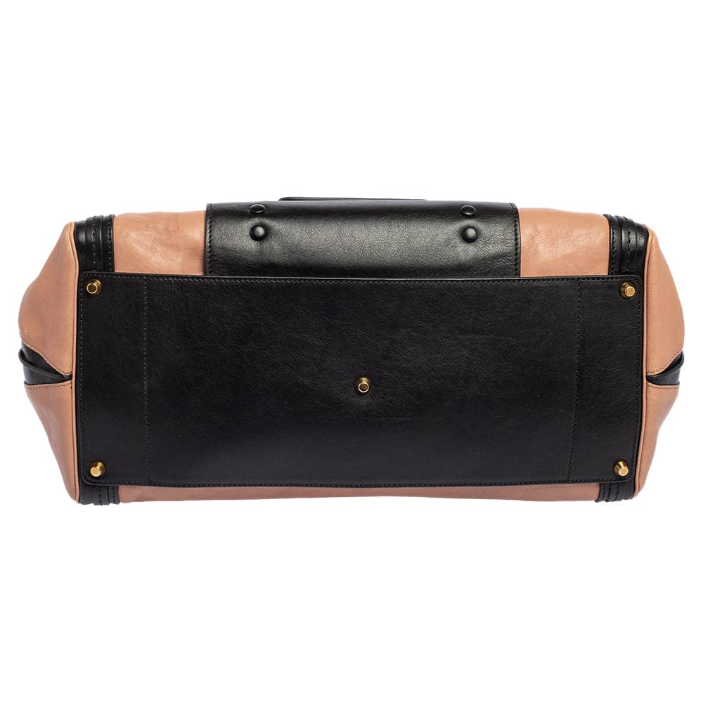 Chloe Chloe Medium Alice Schultertasche aus schwarzem/rosa Leder Damen