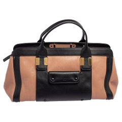 Chloe Black/Pink Leather Medium Alice Satchel