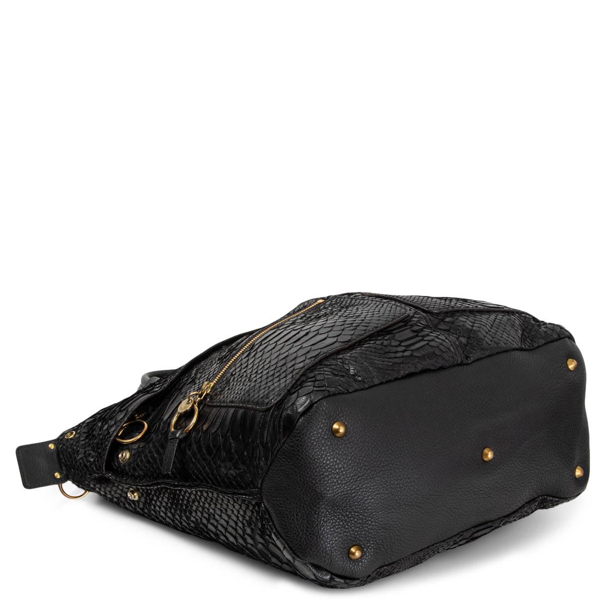 Women's CHLOE black PYTHON ZIP POCKET Shoulder Bag For Sale