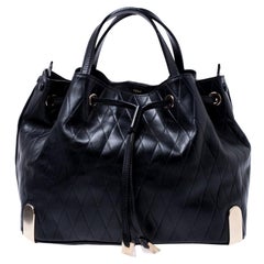 Chloe Black Quilted Leather Charlie Bucket Bag
