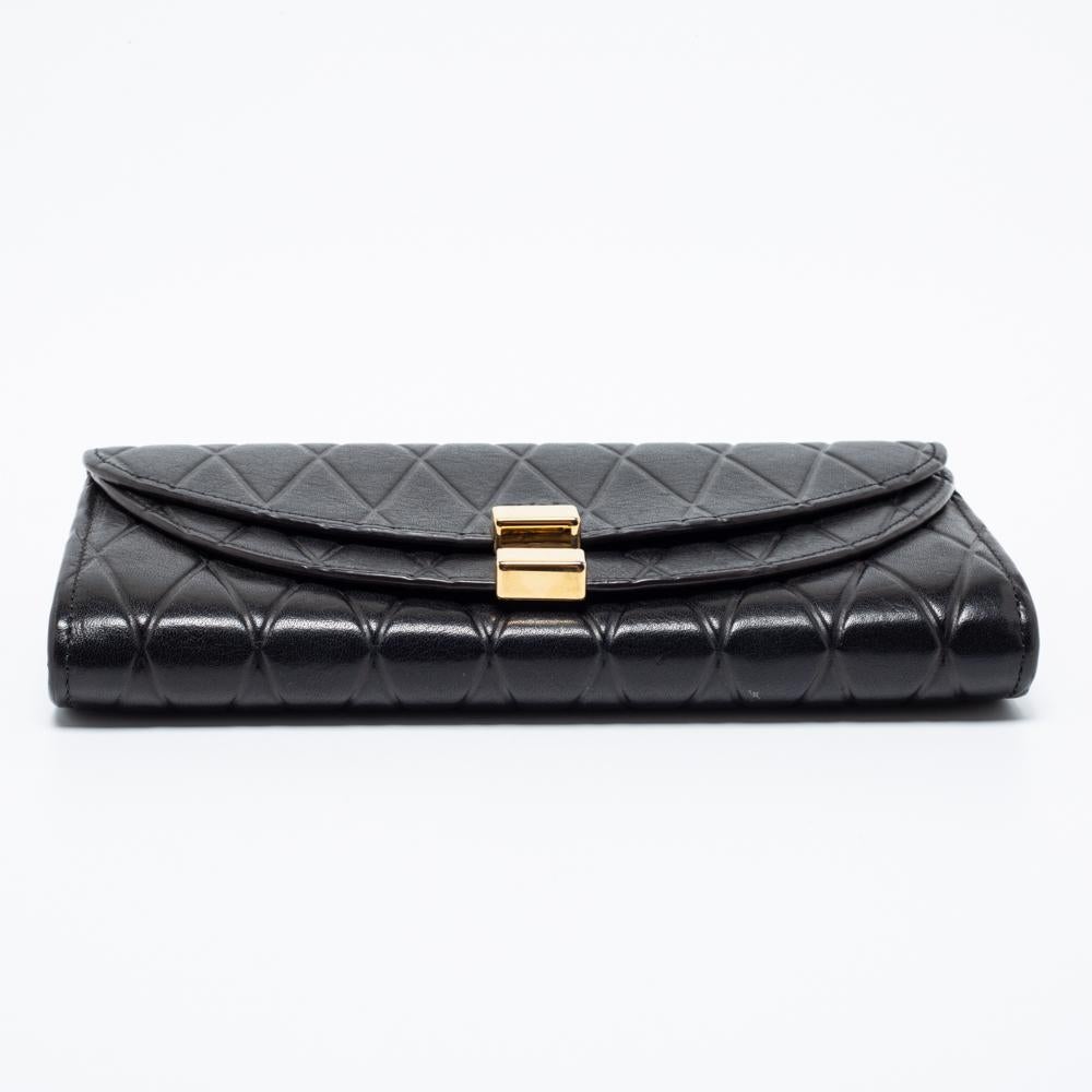 Women's Chloe Black Quilted Leather Georgia Continental Wallet