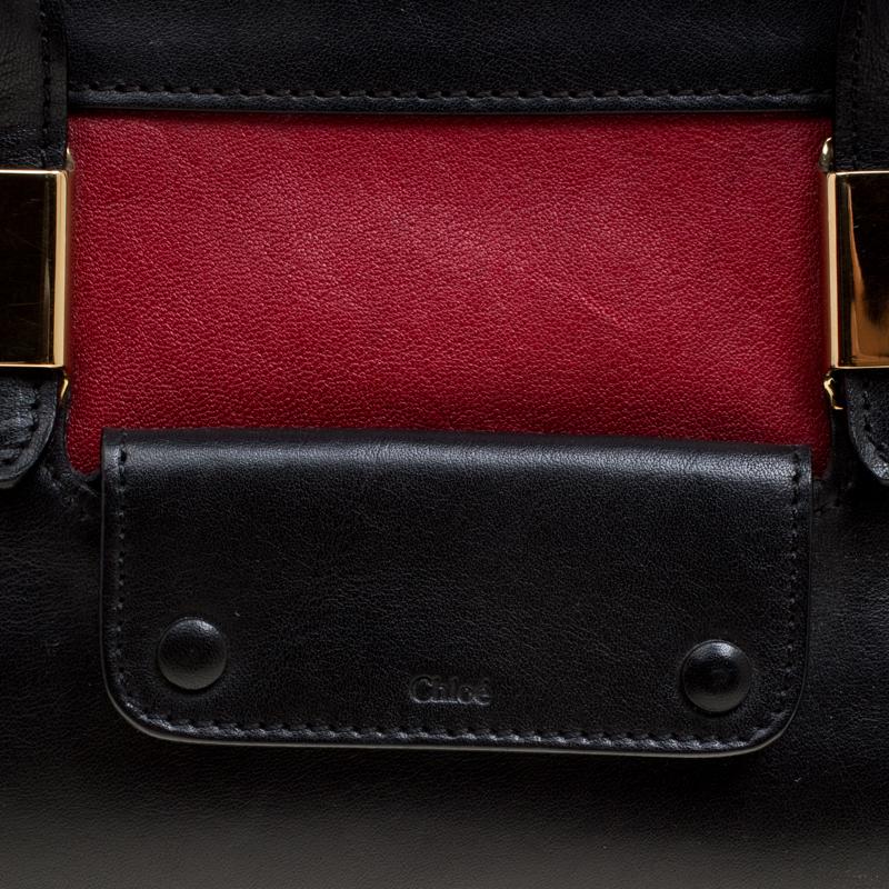 Chloe Black/Red Leather Small Alice Satchel 7