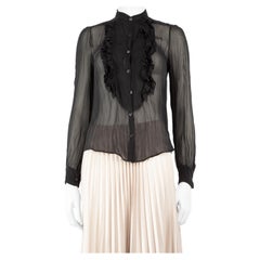Chloé Black Ruffle Accent Shirt Size S Chloé Black Ruffle Accent Shirt Size S