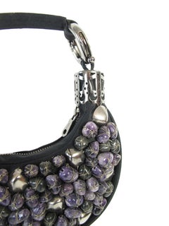 Chloe Black Satin Mini Bag with Stone Embellishments Phoebe Philo