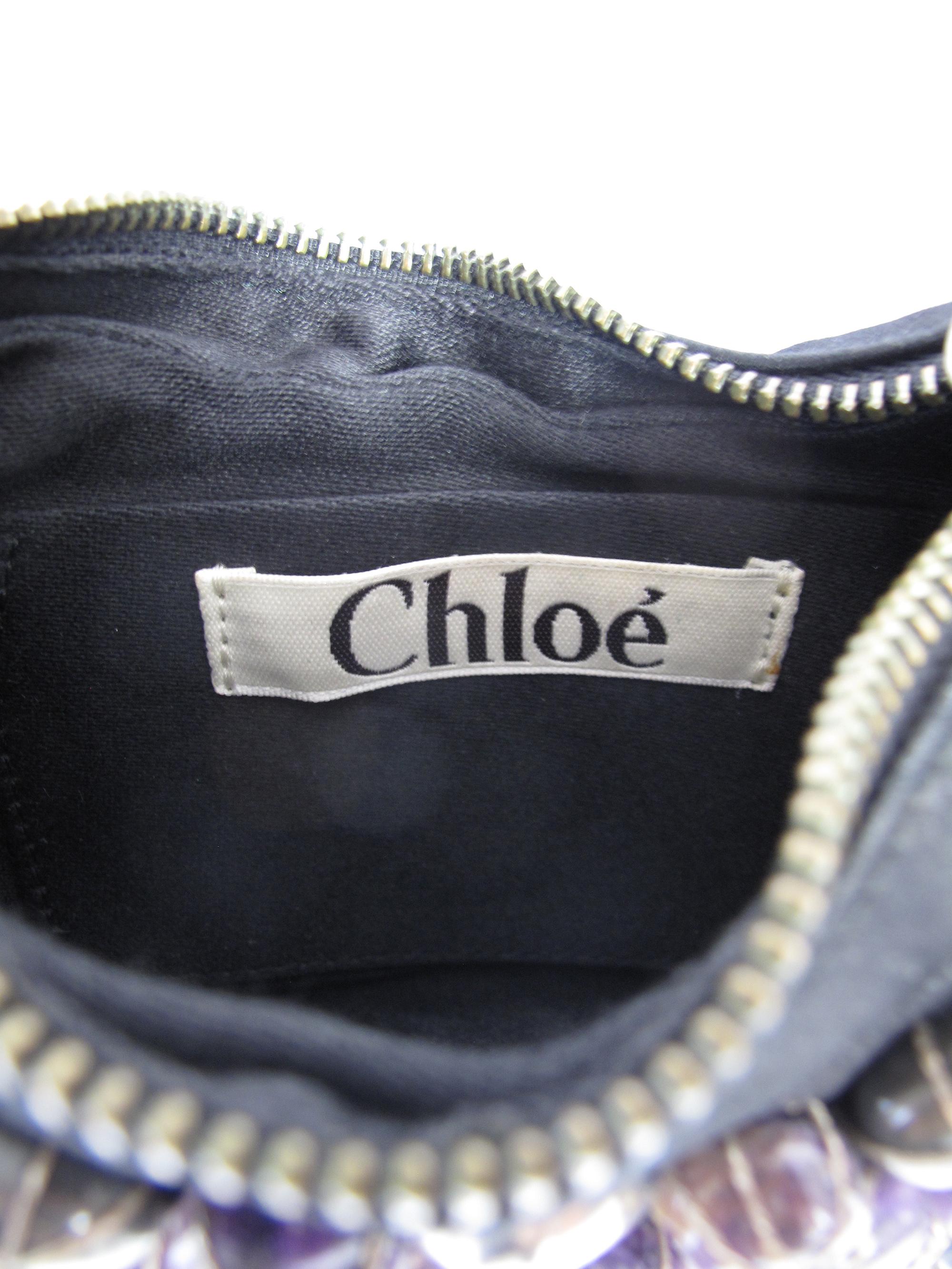 Chloe Black Satin Mini Bag with Stone Embellishments Phoebe Philo 1