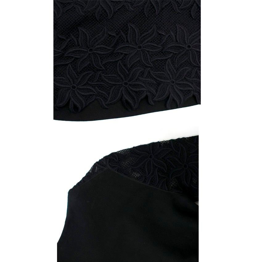 Chloe Black Semi-Sheer Floral Lace Embroidered Top - estimated SIZE S For Sale 3
