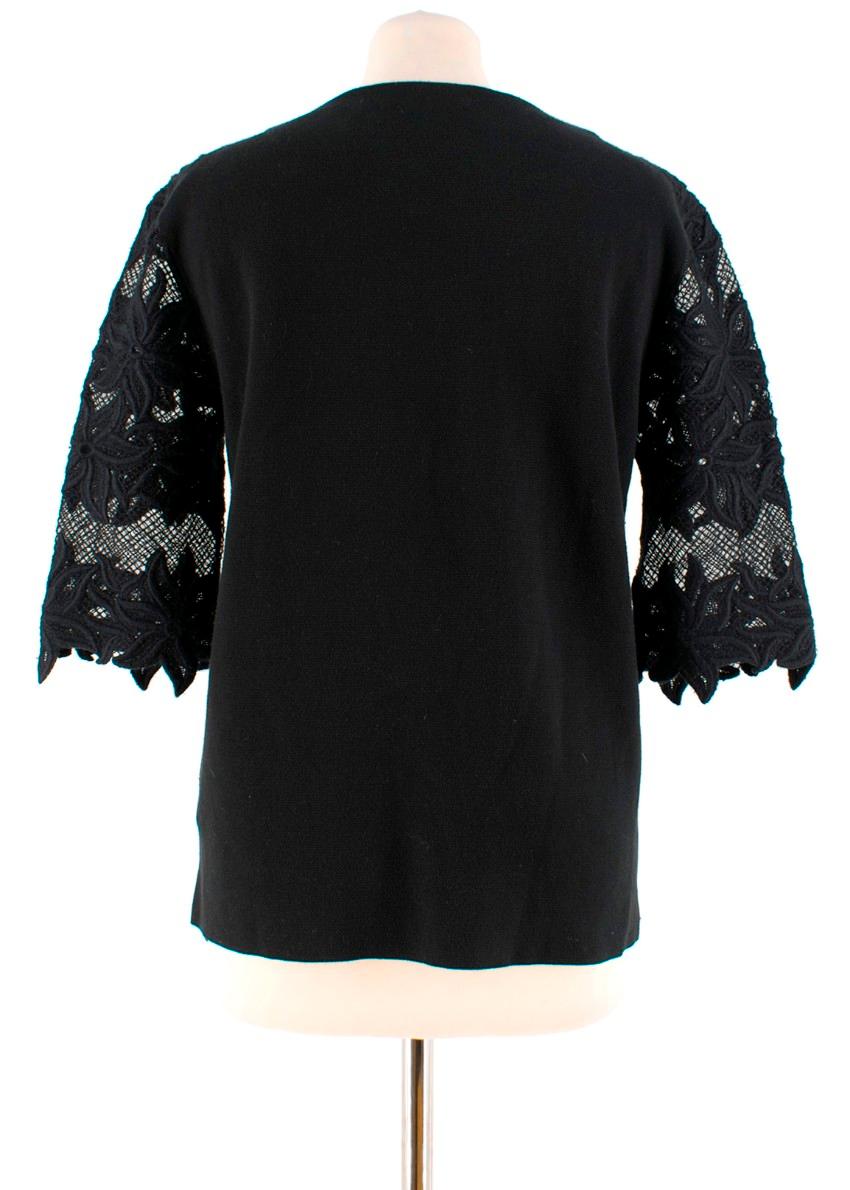 sheer floral embroidered top