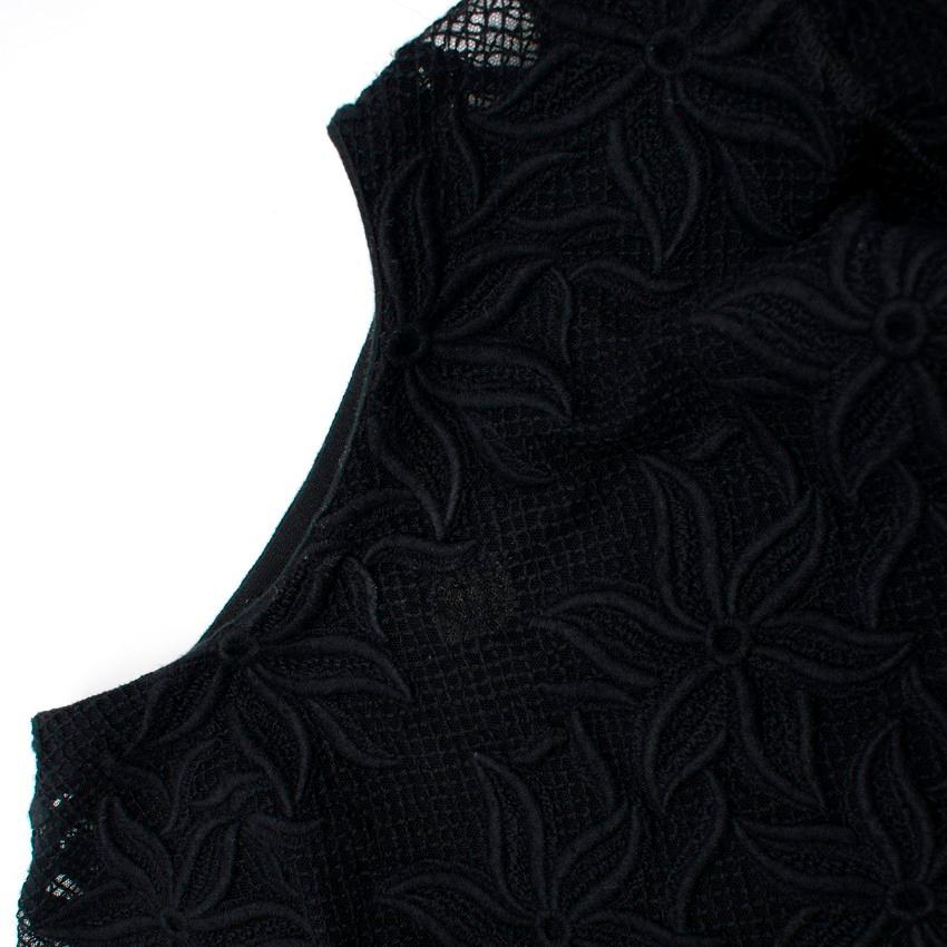 Chloe Black Semi-Sheer Floral Lace Embroidered Top - estimated SIZE S For Sale 1