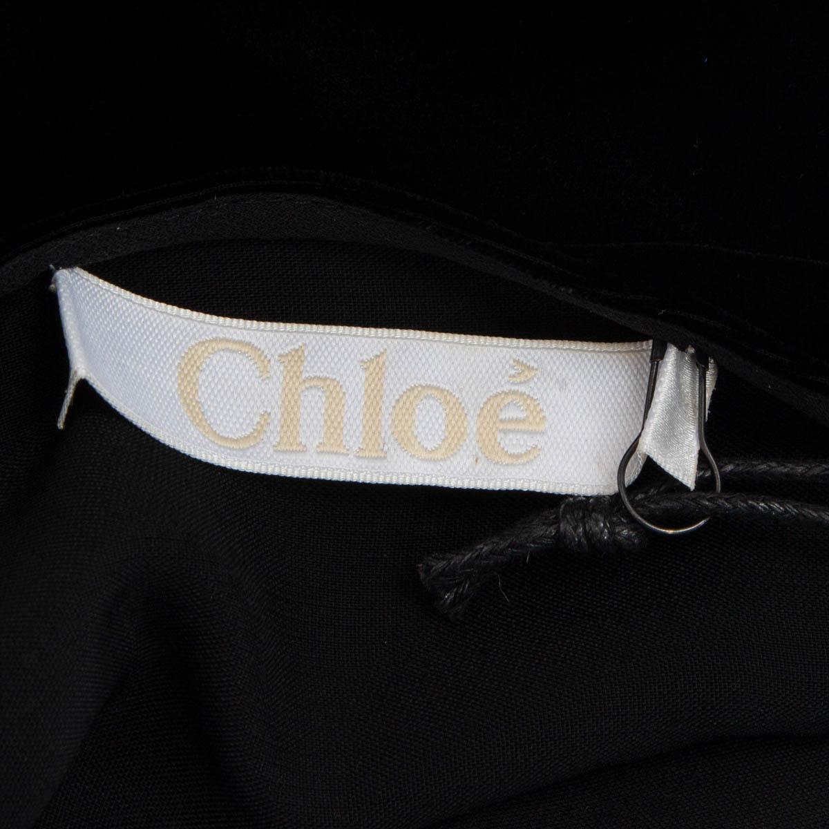 CHLOE black SHEER SLEEVE VELVET MINI Dress 38 S For Sale 1