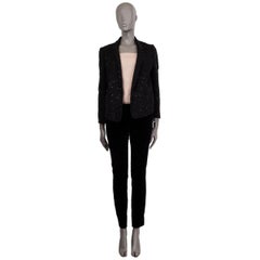 CHLOE black SHINY TWEED OPEN Blazer Jacket 36 XS