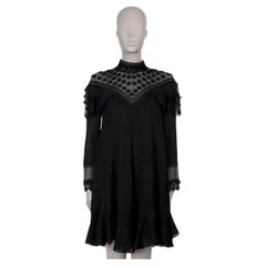 CHLOE, abito MINI in seta nera 2018 con lacci, 38 S