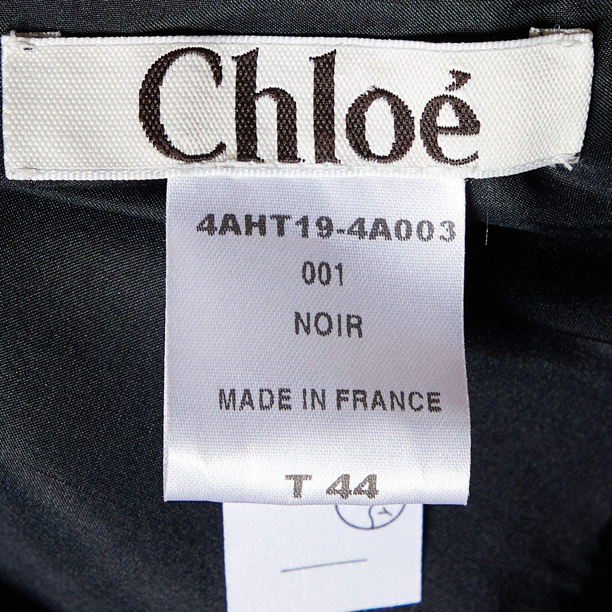 Women's Chloe Black Silk beaded Detail Top M