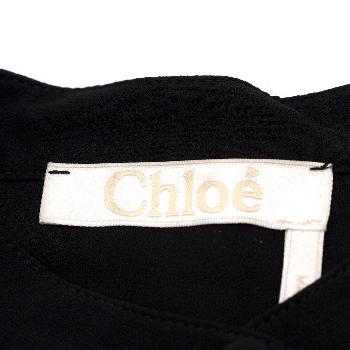Women's Chloe Black Silk Belted Dress US 4
