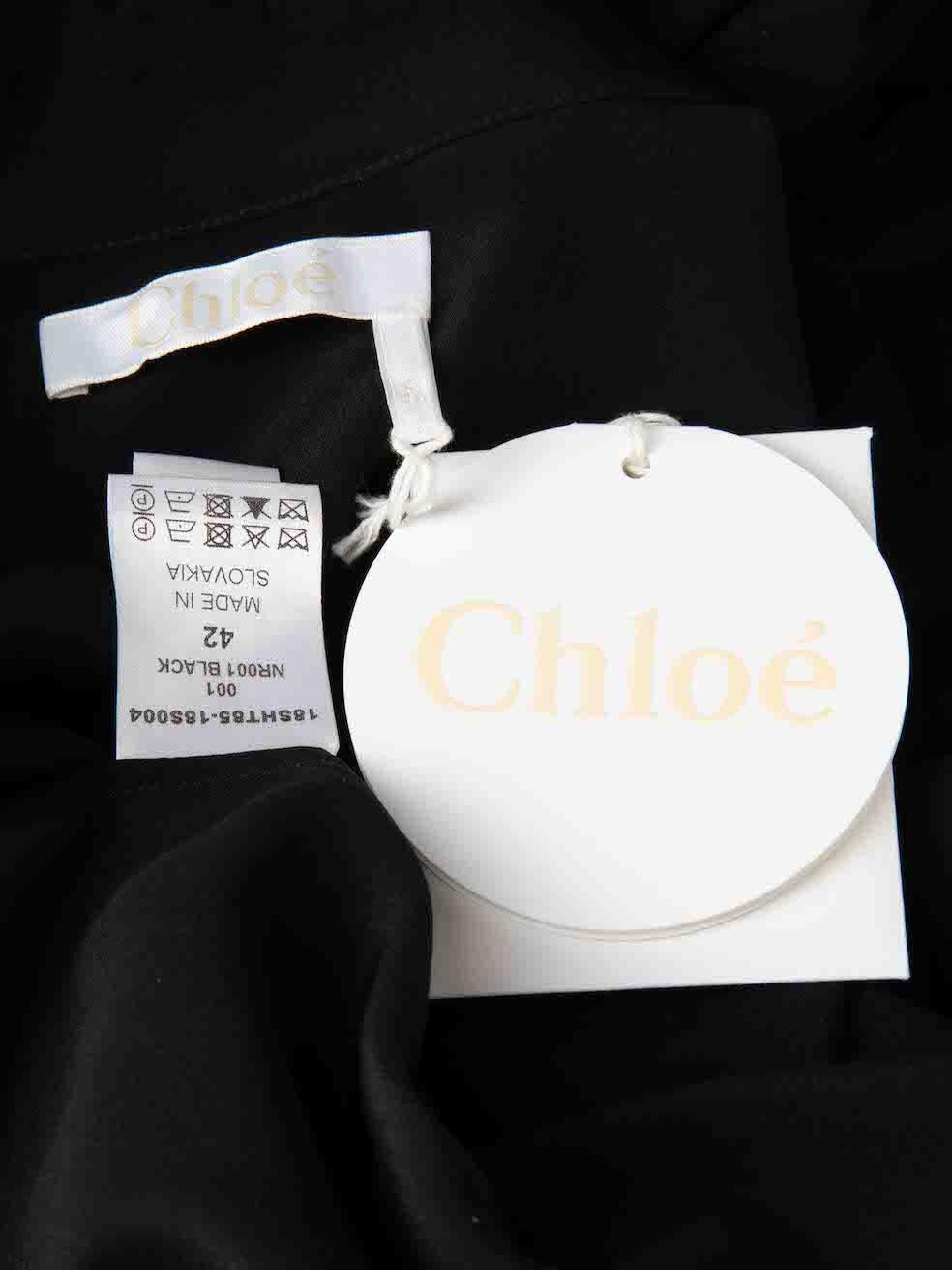 Women's Chloé Black Silk Crystal Embellished Blouse Size XL For Sale