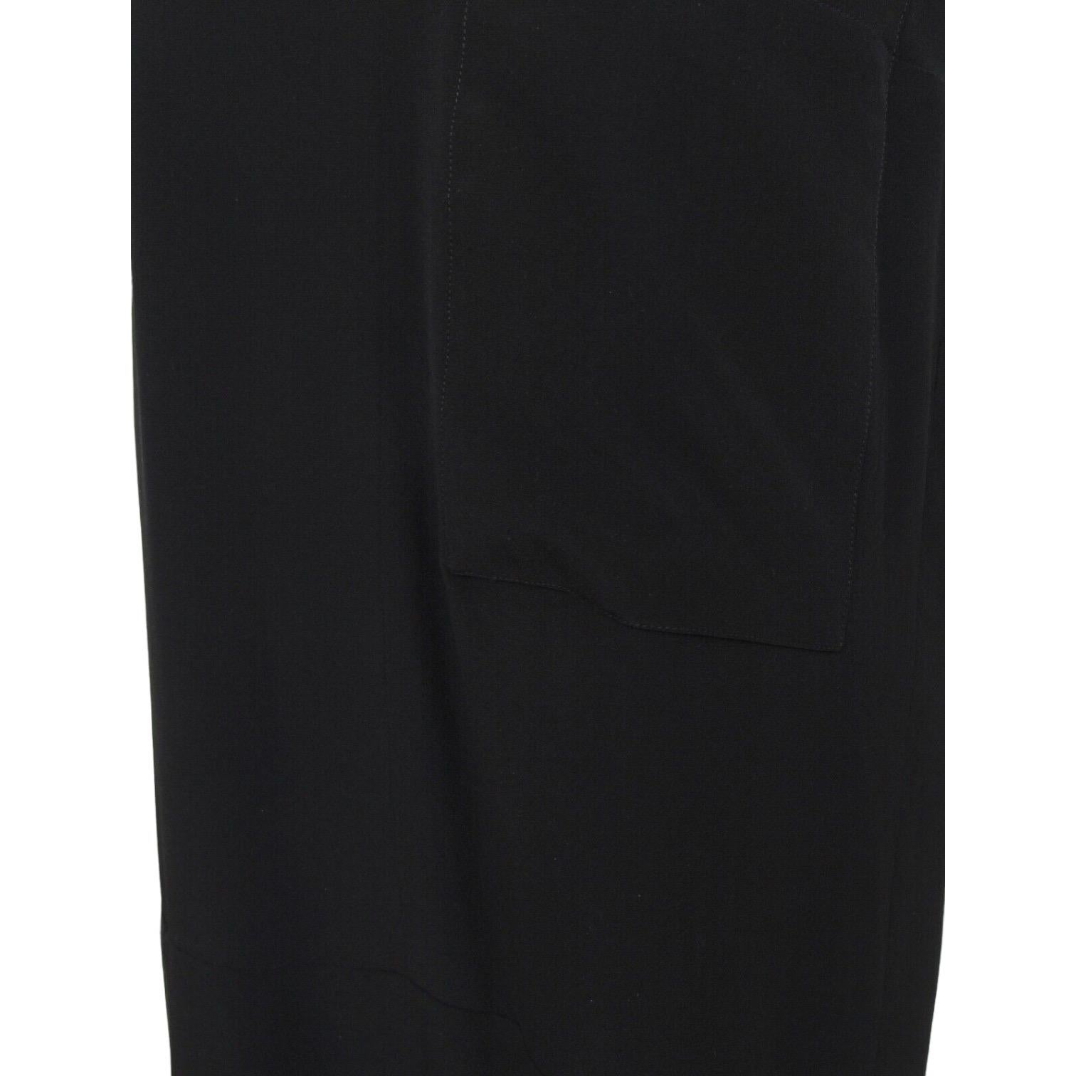 CHLOE Black Silk Dress Shift V-Neck Sleeveless Slip On Pockets Sz 34 For Sale 1