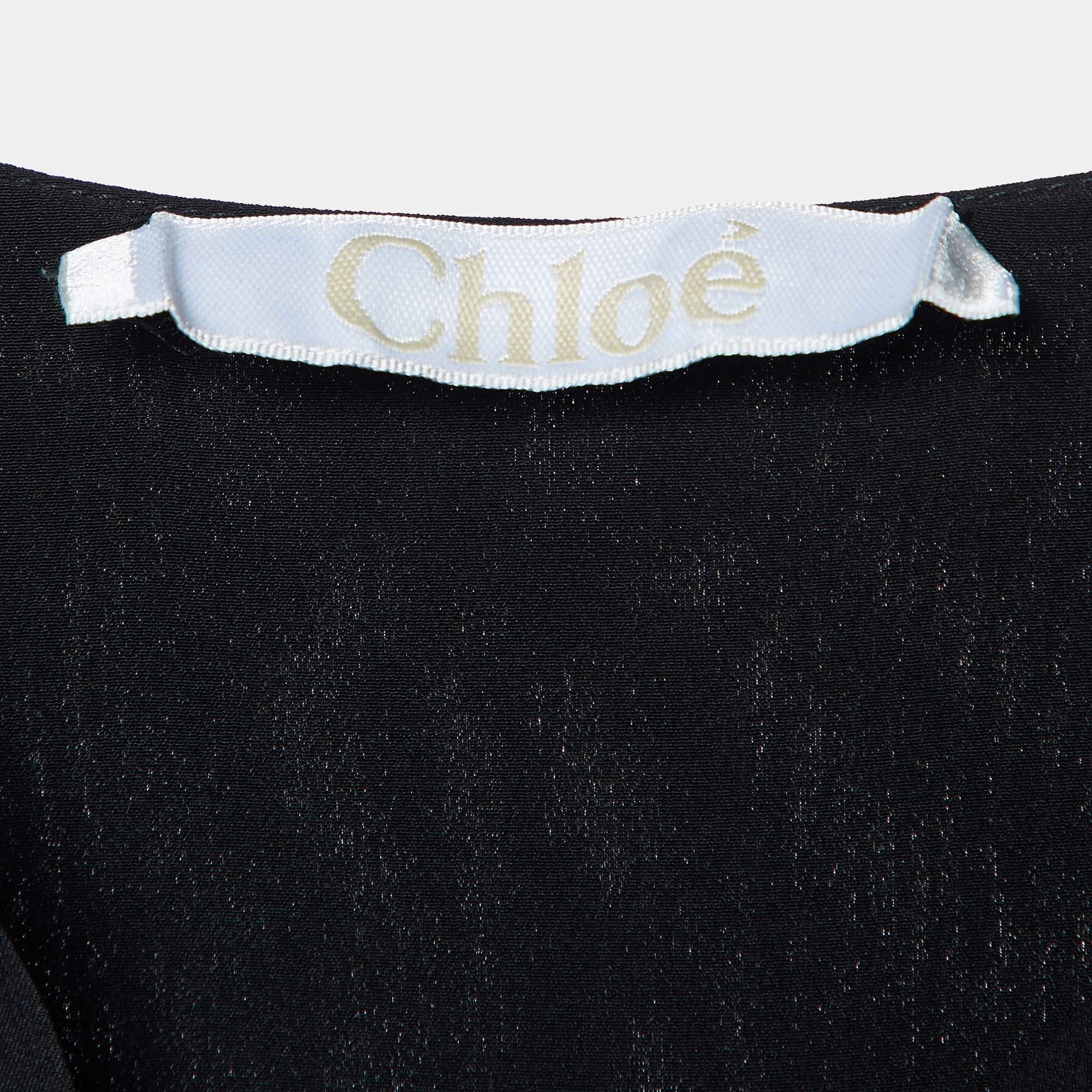 Women's Chloe Black Silk Loose Fit Mini Dress M For Sale