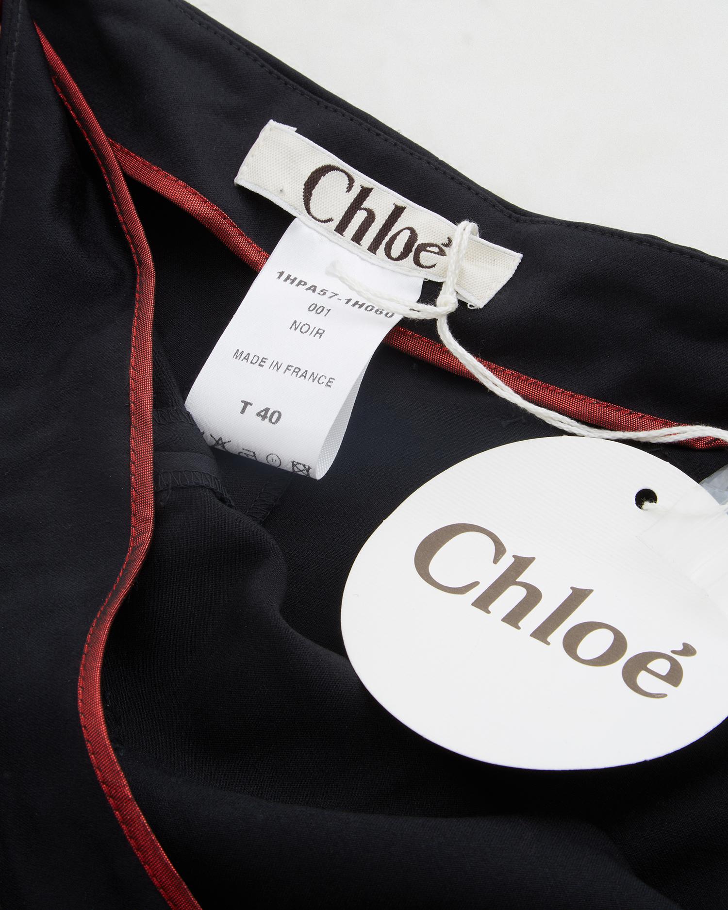 Chloè  black silk pants with purple pearl applique, fw 2001  For Sale 2