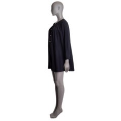 CHLOE black silk TOGGLE BUTTON SHIFT MINI Dress 34 XXS