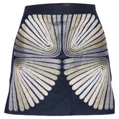 Chloe Black Silk & Wool Embroidered Mini Skirt L