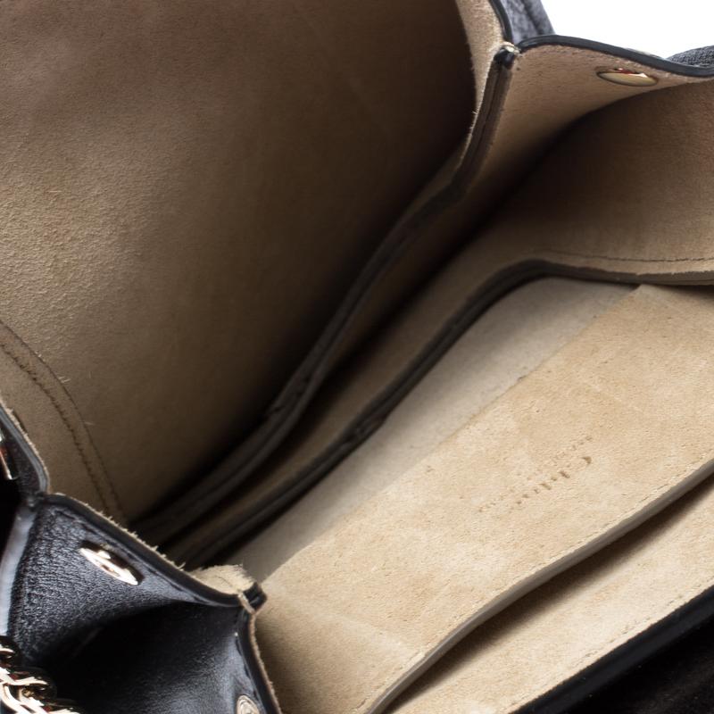 Chloe Black Star Applique Leather and Velvet Mini Faye Crossbody Bag In Good Condition In Dubai, Al Qouz 2