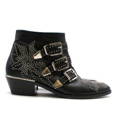 Chloe Black Studded Susanna Ankle Boots 38.5