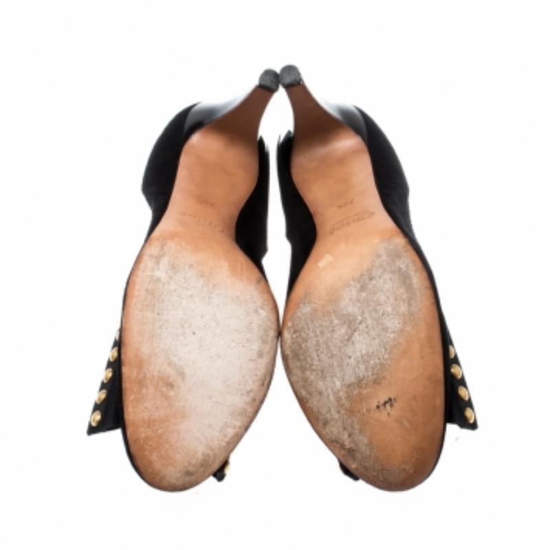 Noir Chloé Black Suede Bow Pumps Size 39.5 en vente