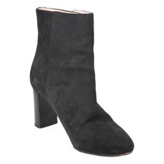 Chloé Black Suede Clasp Detail Heeled Boots Size IT 39.5