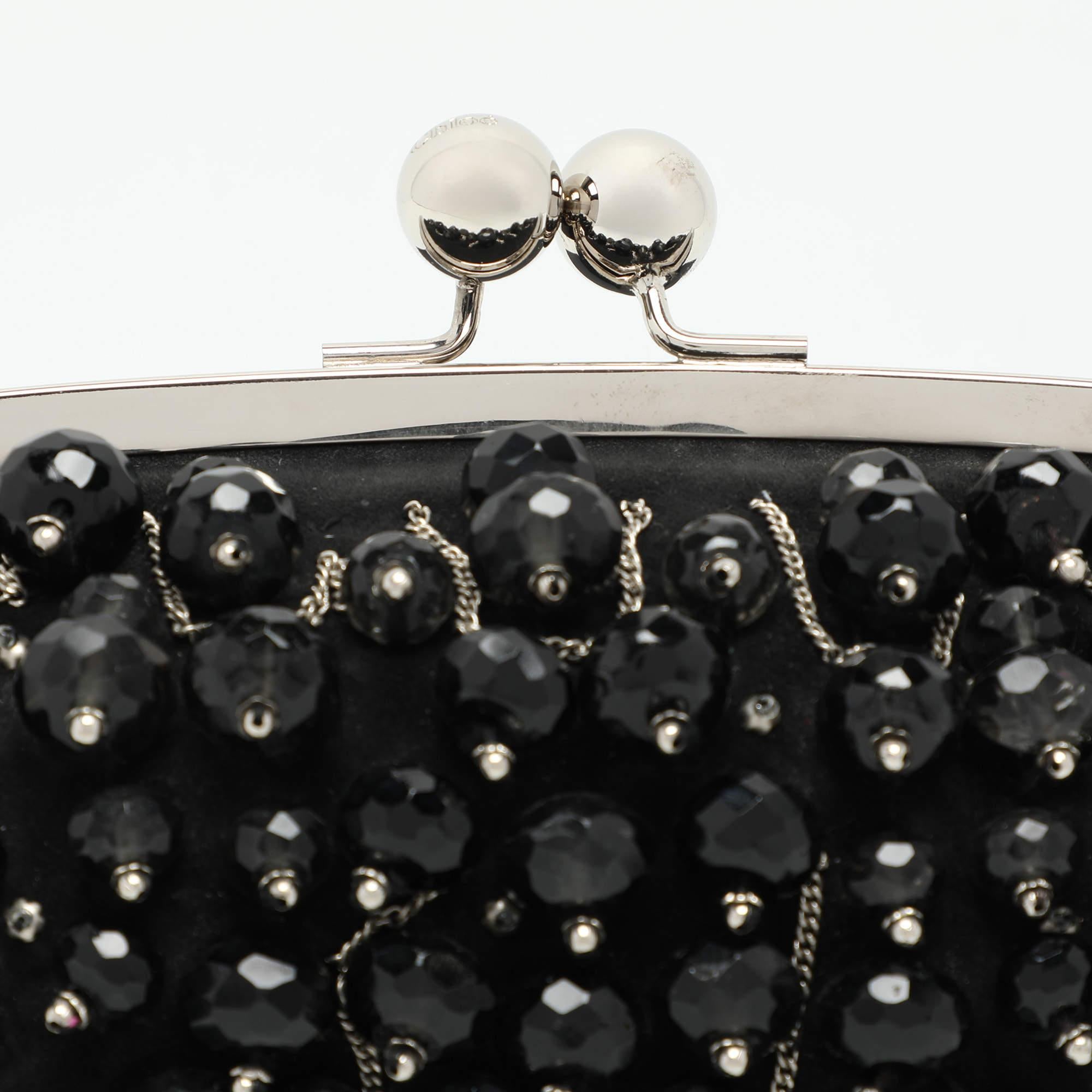 Chloe Black Suede Embellished Clutch 1