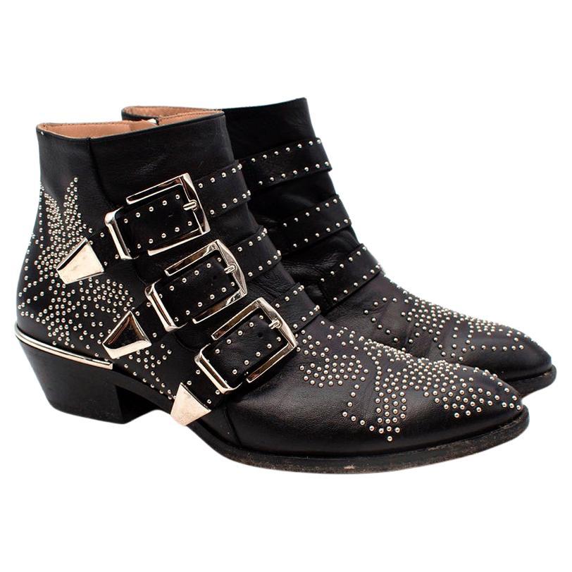 Chloe Black Suzanna Short Studded Boot For Sale at 1stDibs