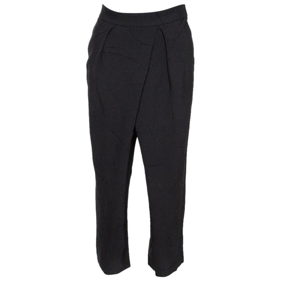 Chloe Deep Navy Blue Cargo Pocket Detail High Waist Cotton Pants S at ...