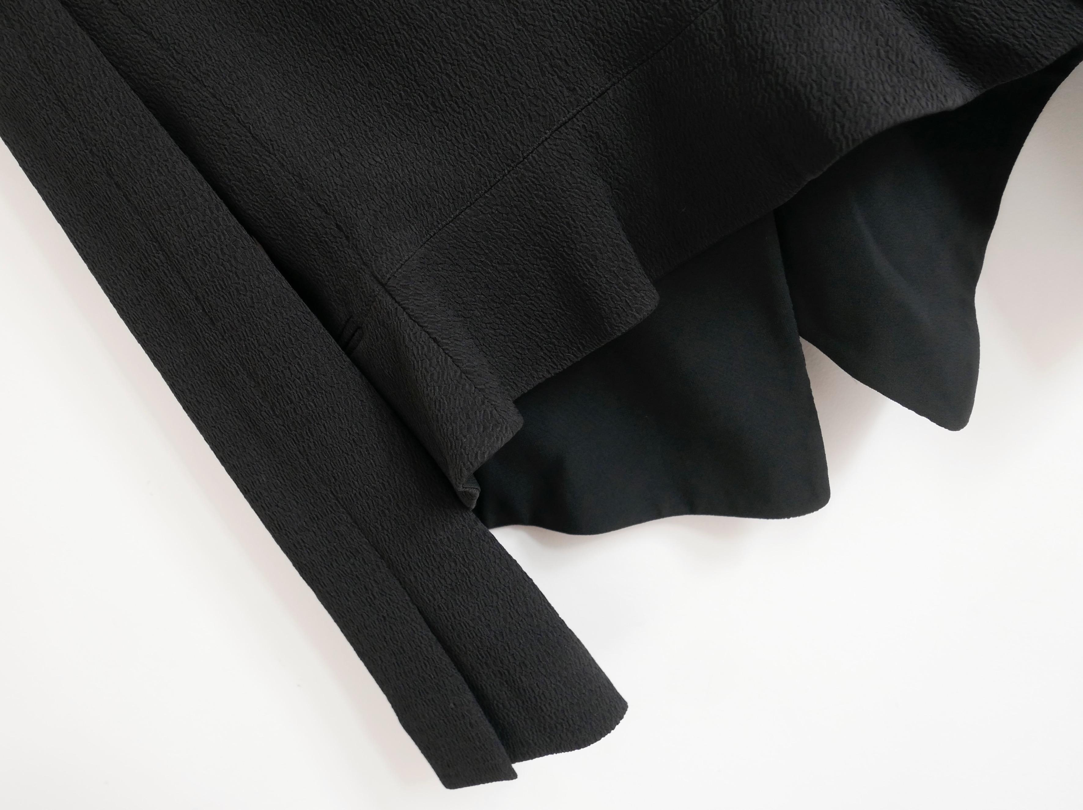 Women's Chloe black textured tuxedo inspired jacket blazer For Sale