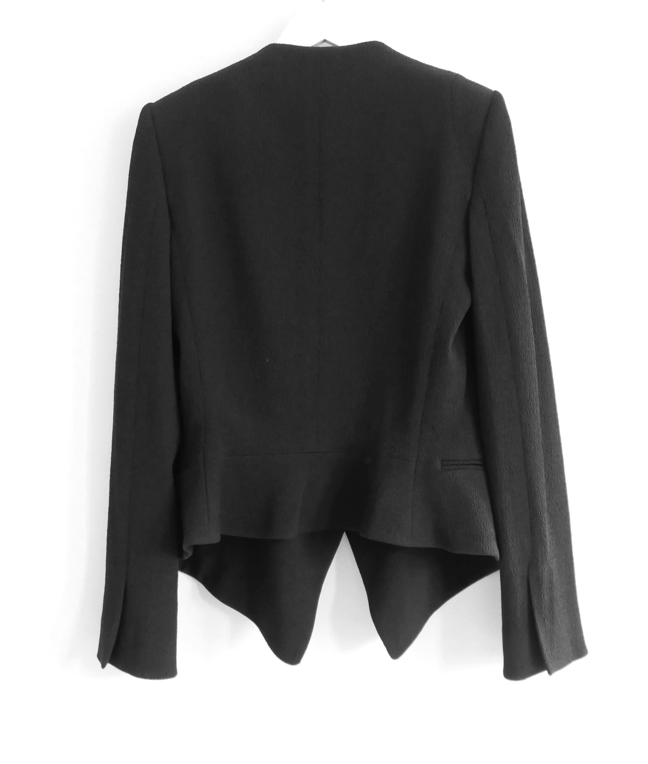 Chloe black textured tuxedo inspired jacket blazer For Sale 1
