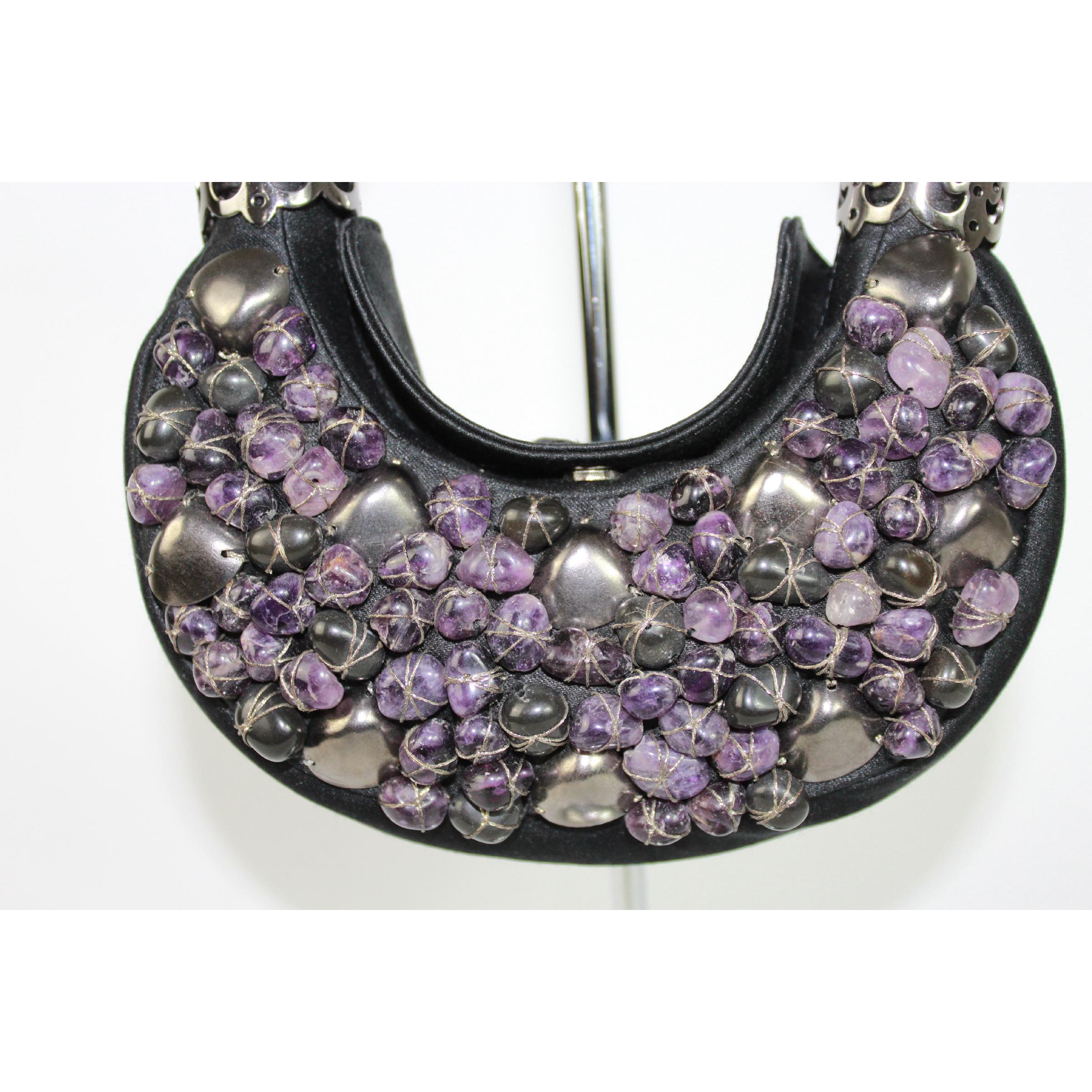 black jewelled clutch bag