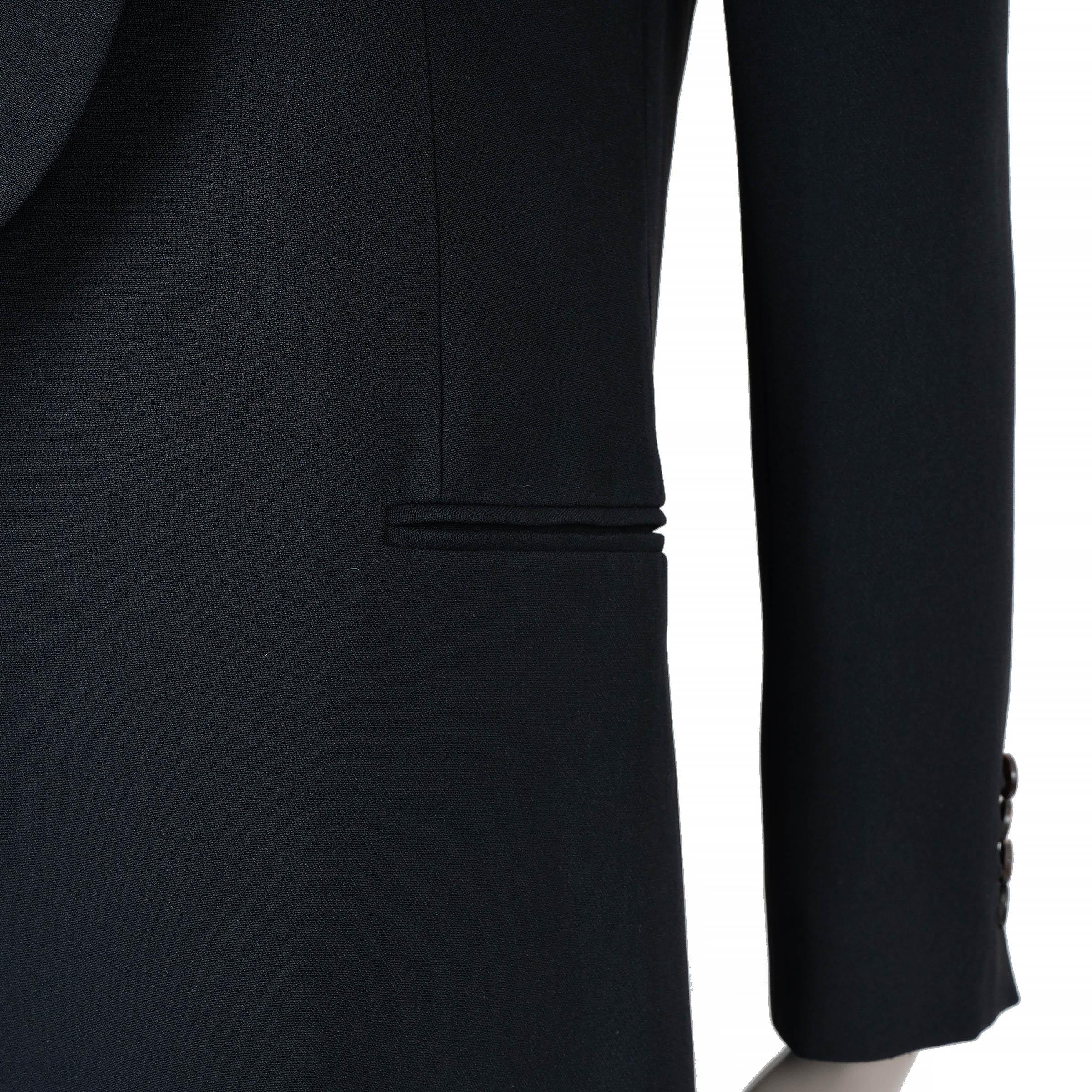 CHLOE noir viscose 2012 SHAWL COLLAR LONG Blazer Jacket 34 XS en vente 1