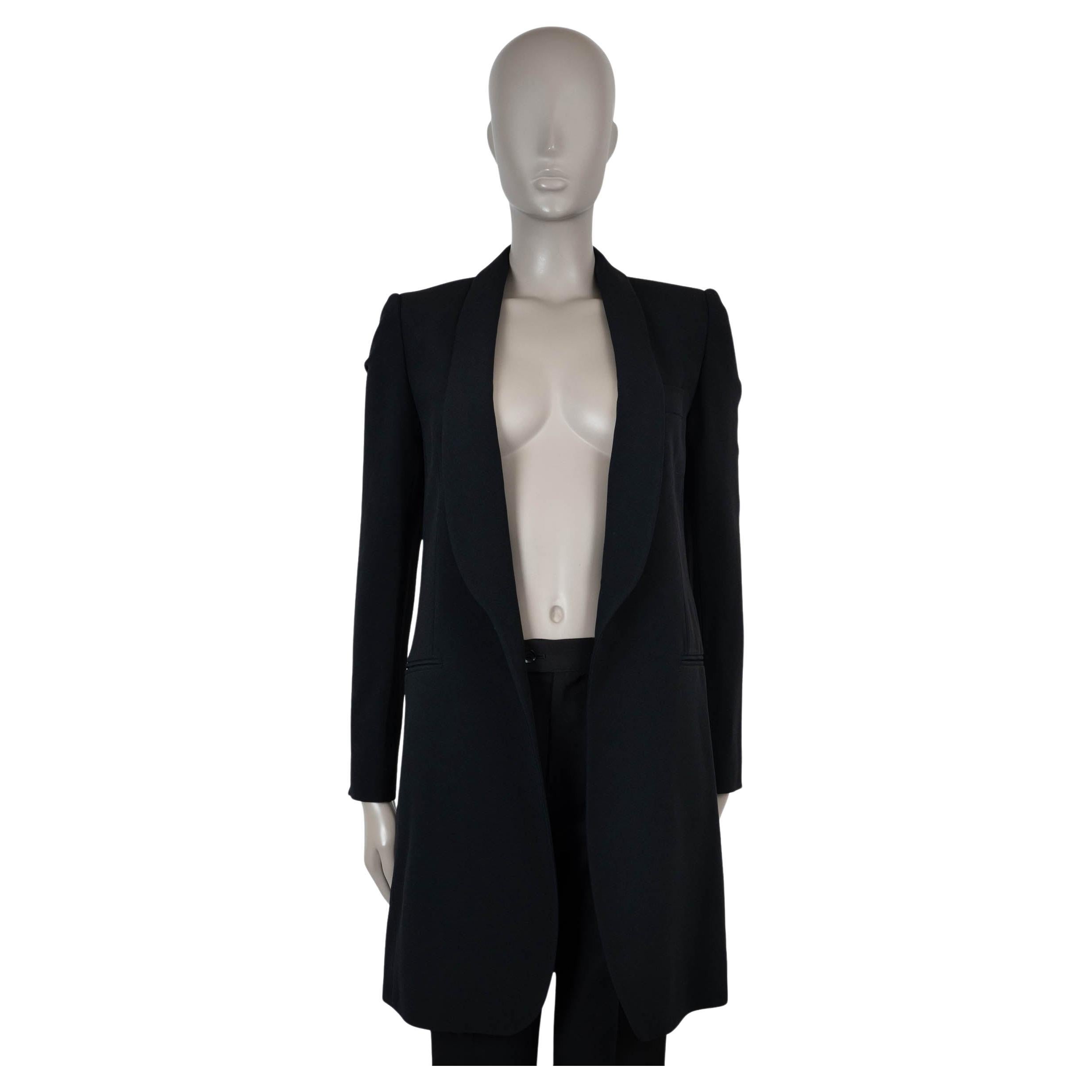 CHLOE noir viscose 2012 SHAWL COLLAR LONG Blazer Jacket 34 XS en vente