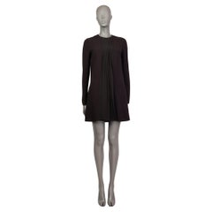 CHLOE black viscose PLEATED PANEL SHIFT MINI Dress 34 XXS