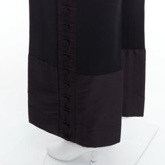 CHLOE Schwarzes Kleid mit Knopfleiste aus Viskose-Wollmischung und Stofffalten FR34 XS