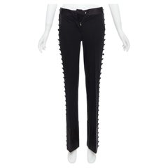 CHLOE Schwarzes Kleid mit Knopfleiste aus Viskose-Wollmischung und Stofffalten FR34 XS