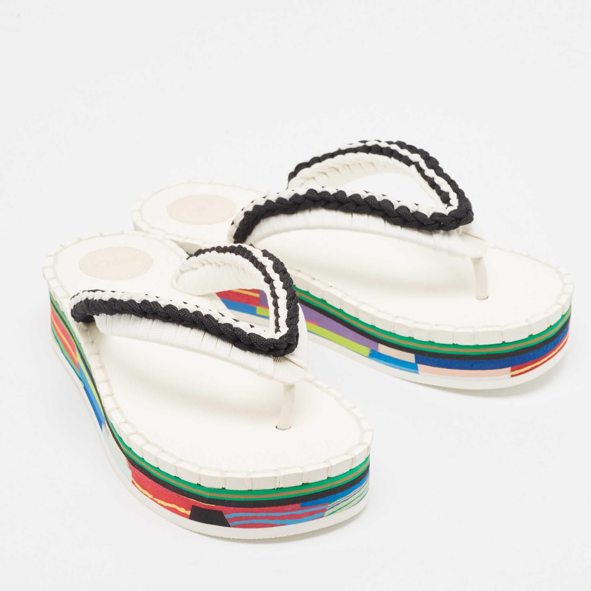 Chloe String Lou en tissu tissé noir/blanc  Sandales taille 40 Neuf - En vente à Dubai, Al Qouz 2