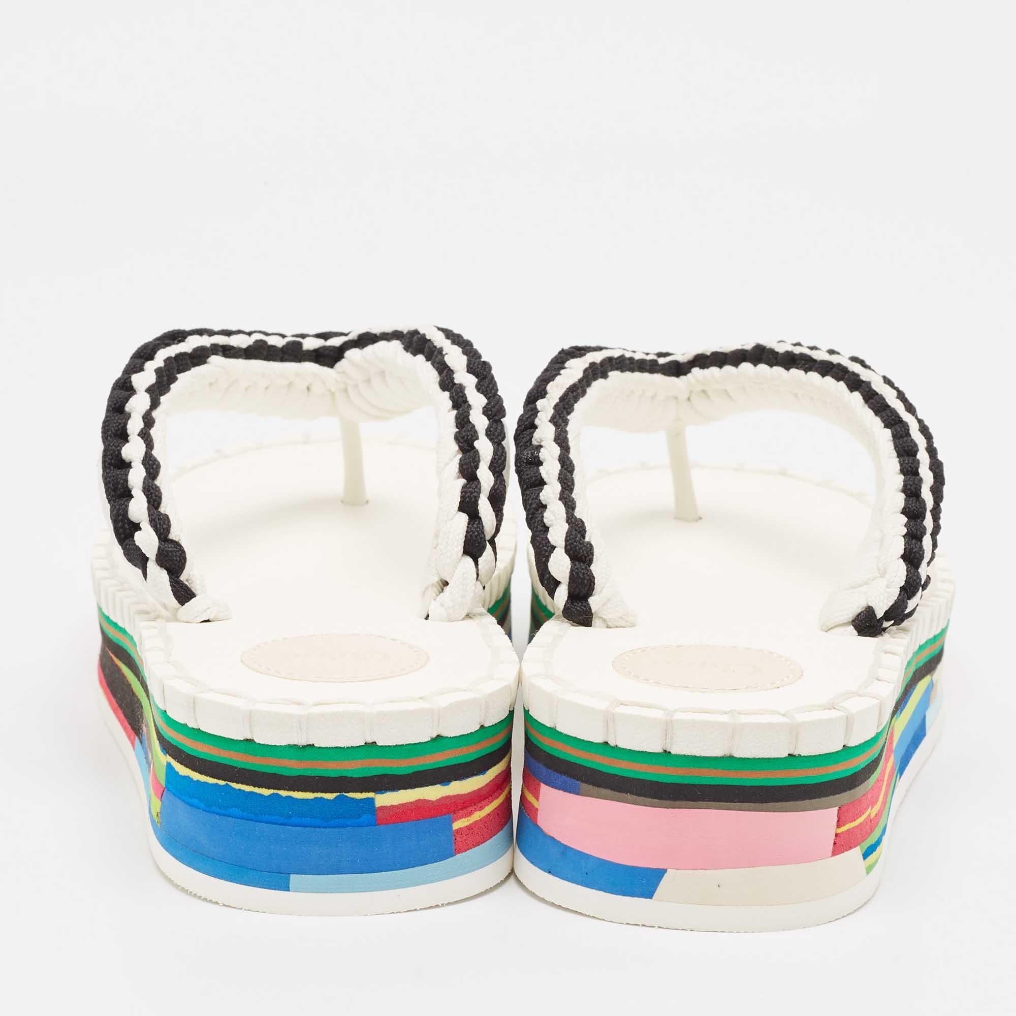 Chloe String Lou en tissu tissé noir/blanc  Sandales taille 40 Pour femmes en vente
