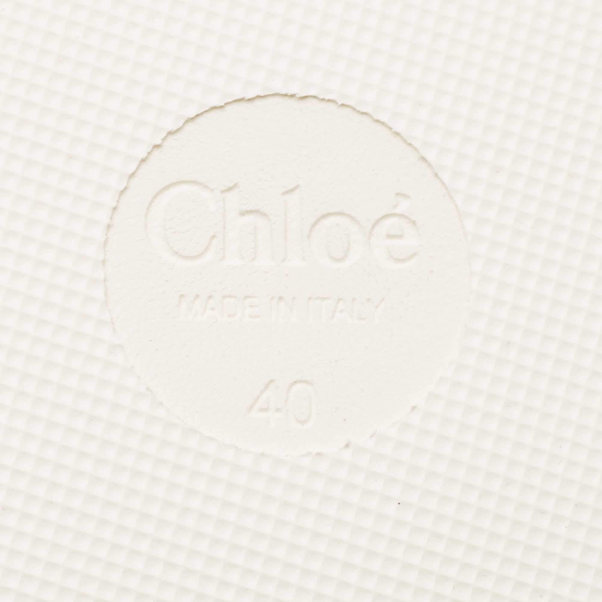Chloe String Lou en tissu tissé noir/blanc  Sandales taille 40 en vente 2