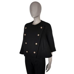 CHLOE black wool 2015 DOUBLE BREASTED CROPPED Jacket 36 XS