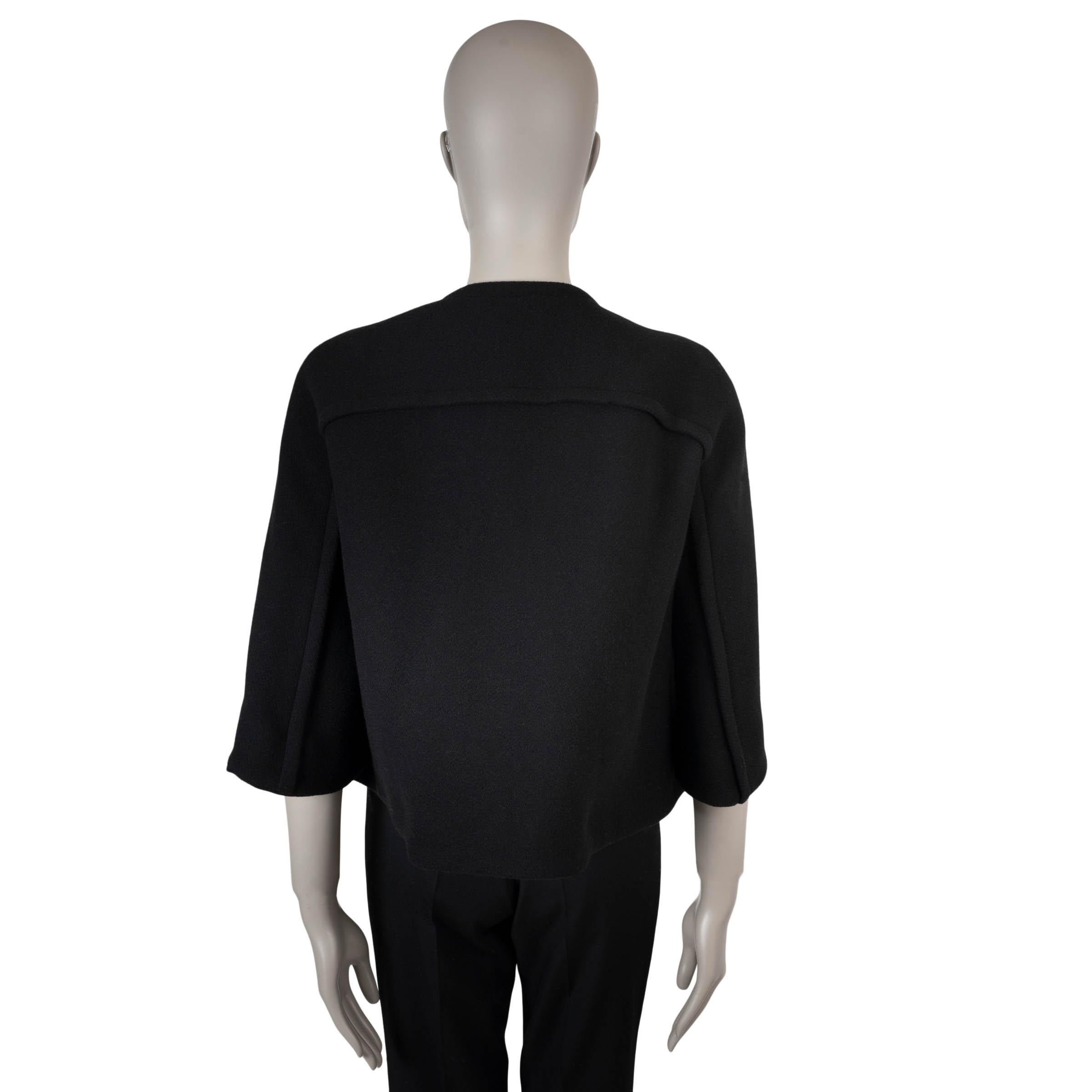 Black CHLOE black wool 2015 DOUBLE BREASTED CROPPED Jacket 36 XS For Sale