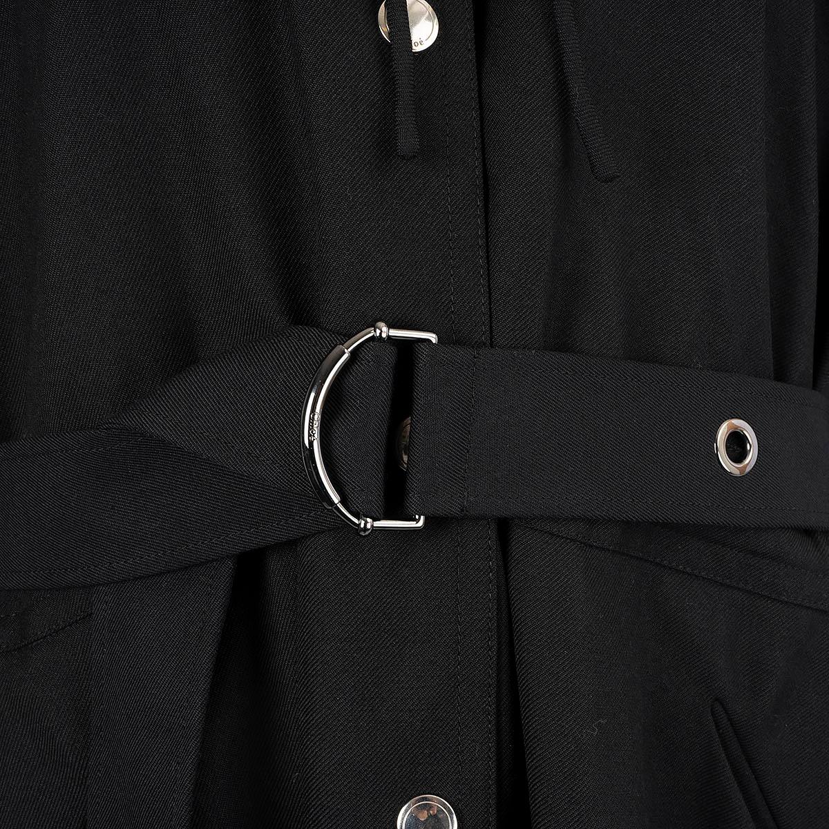 Women's CHLOE black wool 2018 SHORT SLEEVE GABERDINE CAPE Coat Jacket 36 XS For Sale