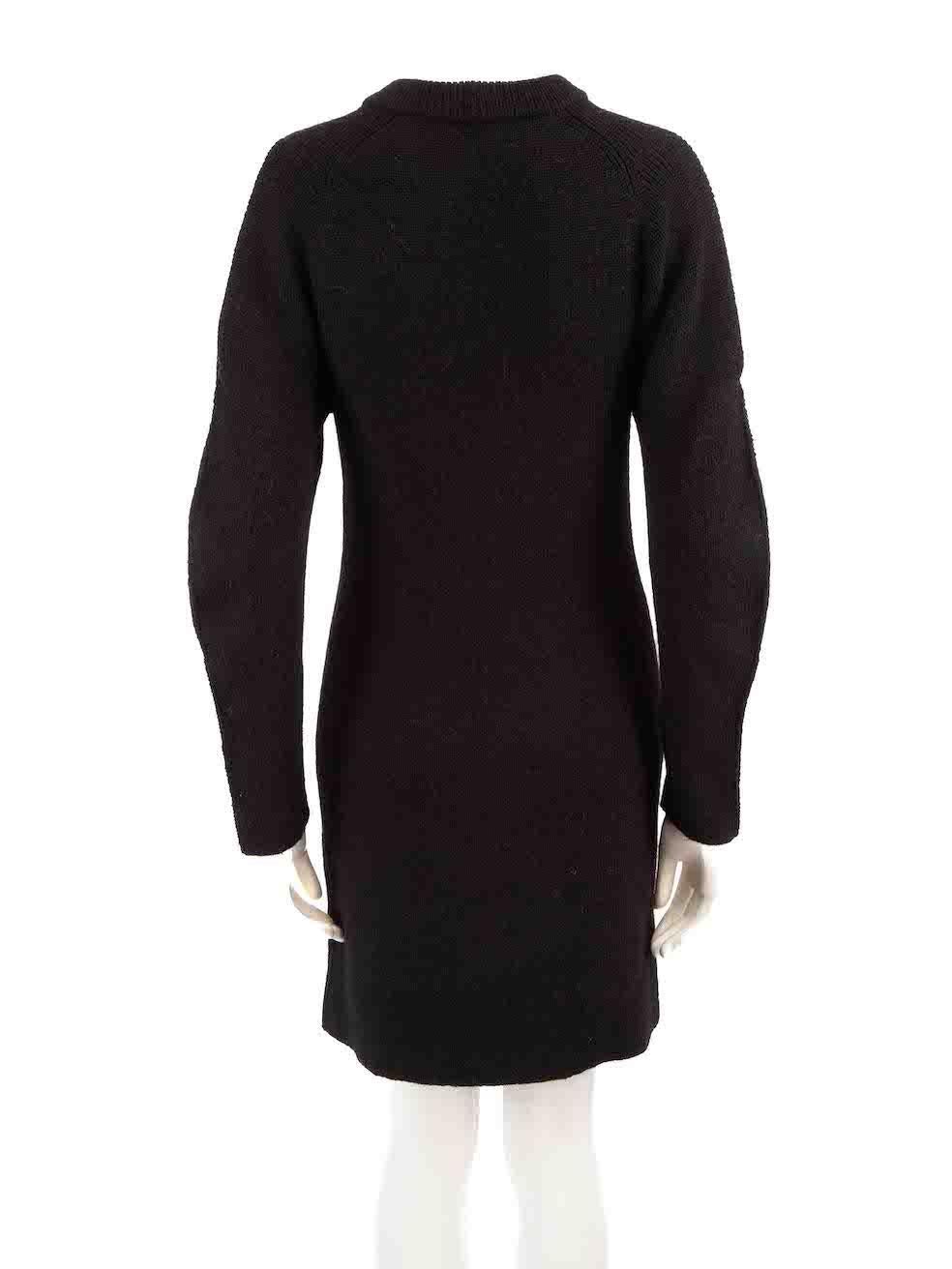 Chloé Black Wool Cold Shoulder Knit Dress Size XS In Good Condition For Sale In London, GB