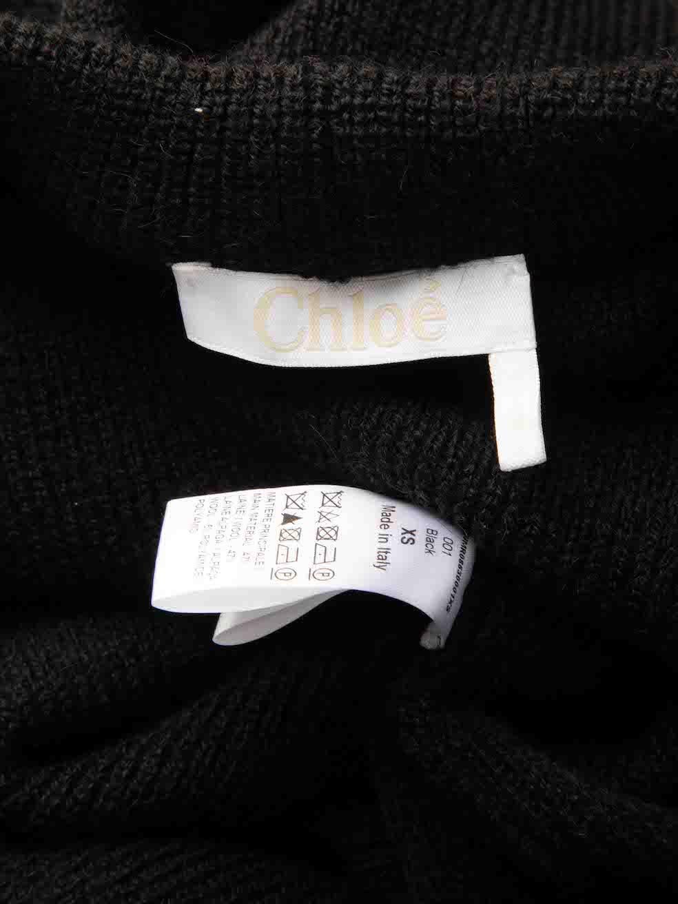 Women's Chloé Black Wool Cold Shoulder Knit Dress Size XS For Sale