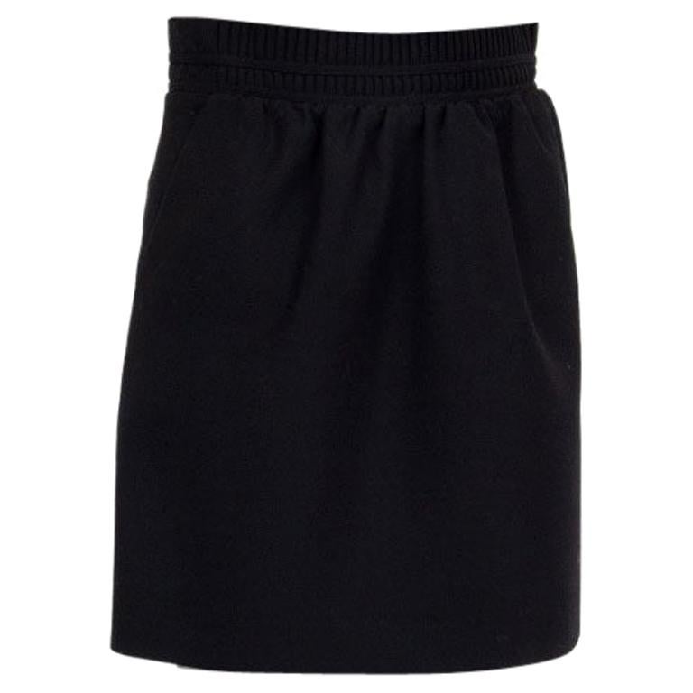CHLOE black wool & cotton PLEATED WAIST Skirt 34 XSS For Sale